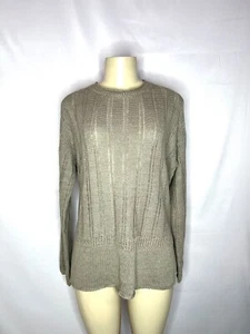 VINCE TAN CREWNECK OPEN WEAVE LONG SWEATER SIZE M - Picture 1 of 3