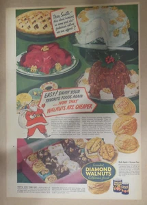 Diamond California Walnuts Ad: Christmas With Walnuts! 1940's Size 11 x 15 inch - Picture 1 of 1