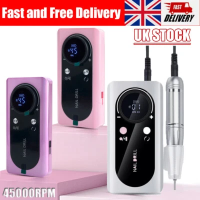 45000RPM Professional Electric Nail Art File Drill Machine Manicure Pedicure Kit