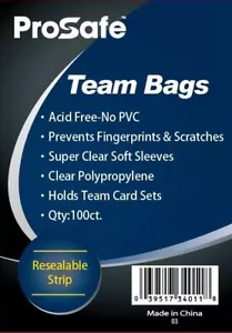 1000 / 1,000 PRO SAFE Resealable Sports Card Team Set Bags .FREE SHIPPING! - Picture 1 of 1