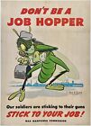 Original Vintage Poster DON&#39;T BE A JOB HOPPER War WWII WALT DISNEY OL Ultra Rare