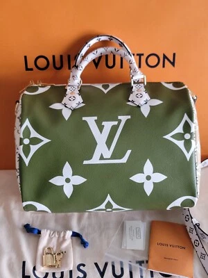 LOUIS VUITTON SPEEDY 30 GIANT Monogram Khaki Beige White Bag Limited Edition  - Image 1 of 4