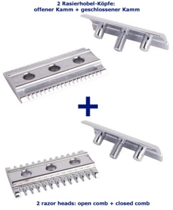 2 Stück Rasierhobelköpfe OFFEN + GESCHLOSSEN TIMOR G&F made in Solingen Germany - Picture 1 of 10