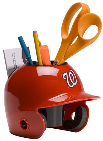 Washington Nationals MLB Baseball Schutt Mini Batting Helmet Desk Caddy/ NEW Cover