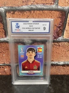2022 Panini FIFA World Cup Sticker #ESP10 GAVI SPAIN RC ROOKIE BLUE BACK MGC 9 - Bild 1 von 2