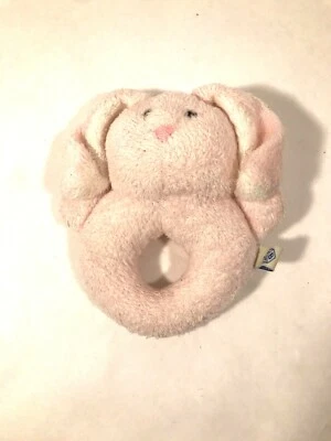 Плюшевое кольцо с розовым кроликом погремушкой Pottery Barn Kids PBK  - Изображение 1 из 2