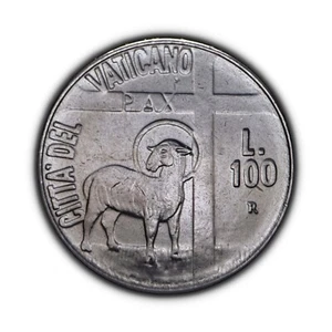 VATICAN CITY. 1984, 100 Lire - Pope JP2, Year of Peace, Paschal Lamb, Cross 21 - Picture 1 of 3