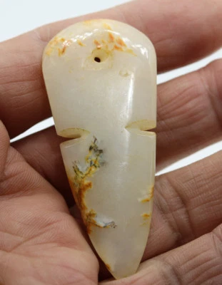 Colección,-tallado chino HeTian jade blanco colgante amuleto D586 Foto 1 de 4