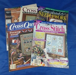 Lot of 5 Cross Stitch Magazines & Patterns 1984 to 1998 - Picture 1 of 6