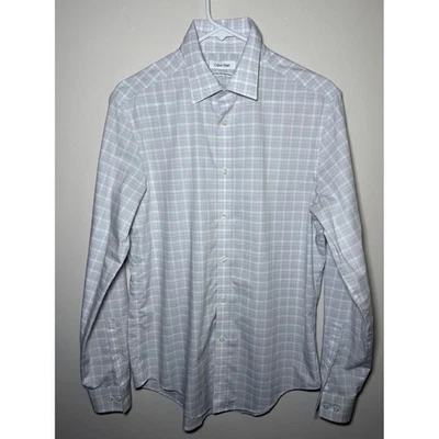 Calvin Klein Men's Medium Wrinkle Free Slim Fit Plaid Dress Shirt - Image 1 of 4