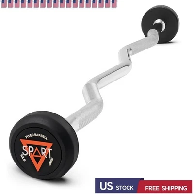 Barra fija recubierta de goma, barra ponderada precargada para entrenamiento de fuerza Foto 1 de 4