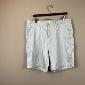 Stitch Chino Golf Shorts Mens 36 X 9 Beige Flat Polyester Spandex - Picture 1 of 11
