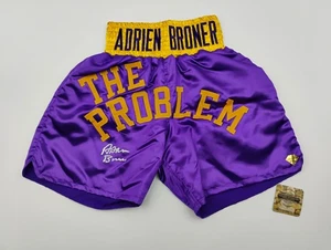 Adrien Broner THE PROBLEM Hand Signed Boxing Shorts Autograph W/ Holo COA SIZE L - Picture 1 of 11