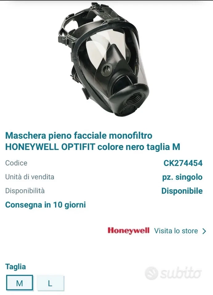 Maschera Panoramica  con filtro A B E K  2 P3  R Pieno facciale Panarea EN 148  - Immagine 1 di 1