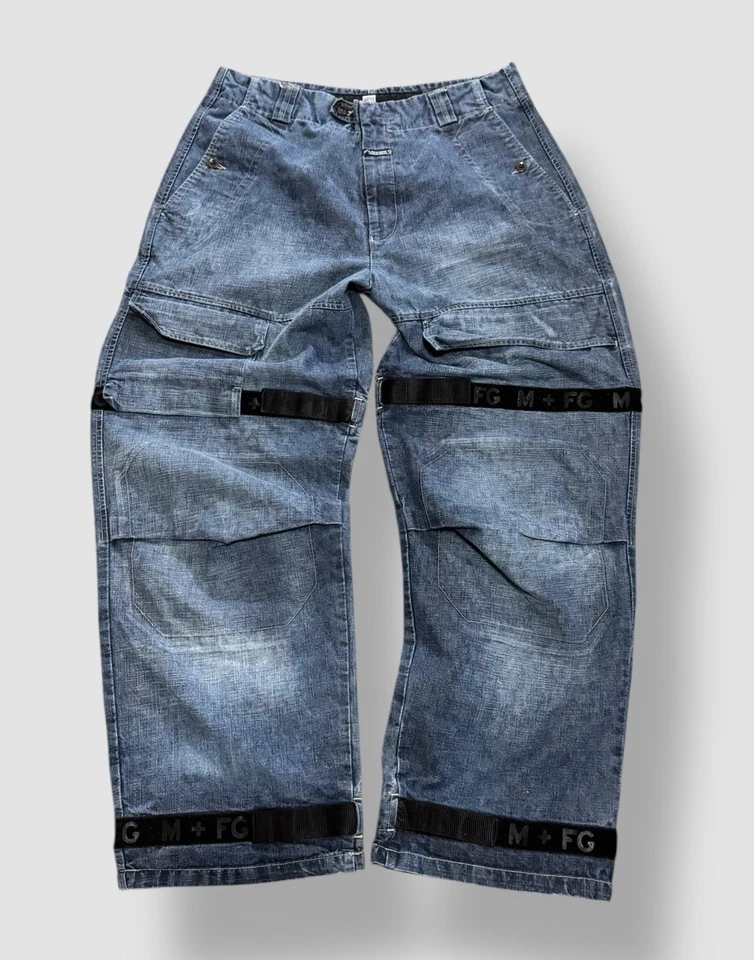 Pantalones de mezclilla vintage Marithe Francois Girbaud cinta negra talla 36 holgados hip hop Foto 1 de 4