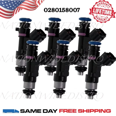 6 оригинальных топливных форсунок Bosch для Nissan NV2500 4,0 л V6 2012-2019 годов выпуска 0280158007 - Изображение 1 из 4