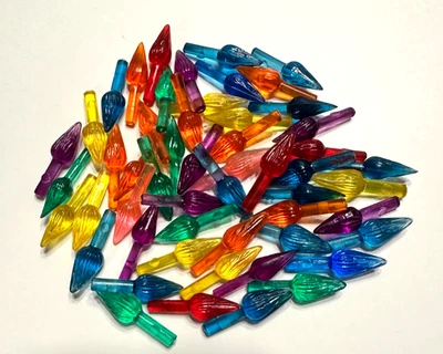 50 VINTAGE POINTY SMALL TWIST BULB Replacement Lights Ceramic Christmas Tree - Image 1 of 4