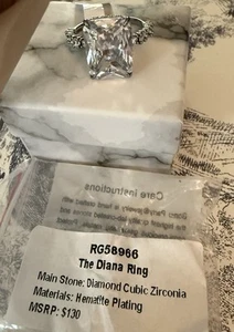 Ring bomb party Size 9 April 2025 The Diana Ring Cubic Zirconia Hematite Rg58966 - Picture 1 of 1