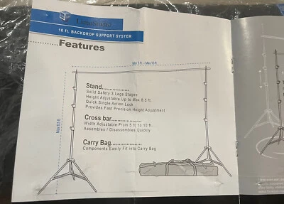 LimoStudio AGG1112 Adjustable Muslin Background Backdrop Support Stand/ NIOB - Image 1 of 4