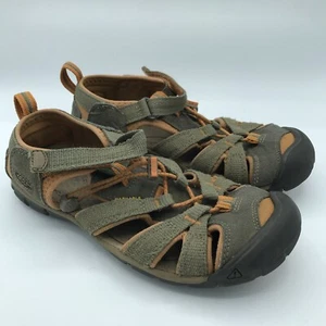 Keen Seacamp II Big Kids Olive Green Orange Sandals Size 2 Youth Waterproof - Picture 1 of 10