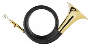 Fürst Pless Jagd Horn Signalhorn Posthorn Messing Bb-Stimmung Mundstück Tasche - Bild 1 von 8