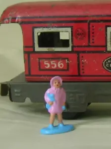 Little girl in pink coat, O scale model train layout figure, Reproduction - Picture 1 of 2