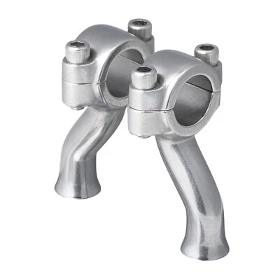 Flanders Style Narrow/Wide Risers for Harley 1 inch tumbled Stainless Steel - Image 1 of 4