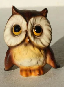 Estatuilla de búho miniatura real Prasente pintada a mano Alemania cerámica pintada a mano -- - Imagen 1 de 1