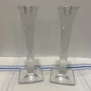 Pair of MIKASA 10" Lead Crystal Candleholders - Picture 1 of 4