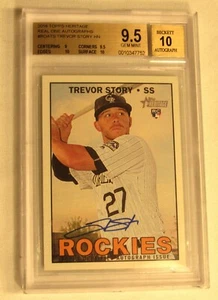 Trevor Story 2016 Topps Heritage Real One automático #ROATS HN BGS 9,5/10 Rockies - Imagen 1 de 5