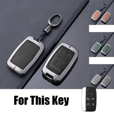 Zinc Alloy Leather Car Key Cover Case For Land Rover Evoque LR2 For Jaguar XE XF - Image 1 of 4