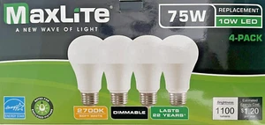 Lot of 96 Maxlite Bulbs Dimmable LED Soft White Light Bulb 10-Watt 75 Watt 2700k - Picture 1 of 8