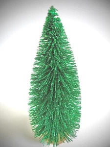 ALBERO PENNELLO BOTTIGLIA GLITTER VERDE 8 1/2 in - Foto 1 di 3