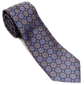 Corbata Jos A Bank Reserve Azul Floral Estampado Pequeño Tapiz 100% Seda 60" x 3" - Imagen 1 de 7