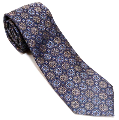 Corbata Jos A Bank Reserve Azul Floral Estampado Pequeño Tapiz 100% Seda 60" x 3" Foto 1 de 4