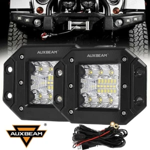 AUXBEAM LED Work Light Flush Mount Cube Pods Fog Lamps Backup Reverse Offroad - Picture 1 of 12