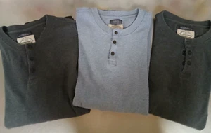 St. Johns Bay Trío de Camisas Henley de 3 Botones-Talla XXL-Gris y Azul 100% Algodón - Imagen 1 de 11