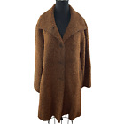 VINTAGE Cinzia Rocca Brown Long Button-Up Coat Shawl Collar Saks Fifth Ave 10/12