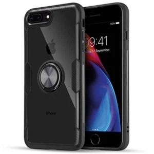 360° Rotating Magnetic Clear Ring Case Cover for iPhone 7/8/SE2/SE3 BLACK - Picture 1 of 2