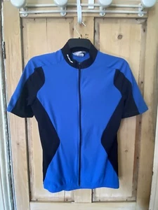 SUGOI Cycling Jersey Royal Blue Black Pockets Full Length Zip Size Large - Picture 1 of 10