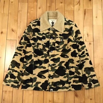 Vintage BAPE camo Corduroy Boa Jacket a bathing ape NIGO Size S - Image 1 of 4