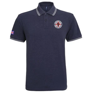 Men's Northern Soul Union Jack Tipped Polo Shirt With Embroidered Fist Logo. - Picture 1 of 16