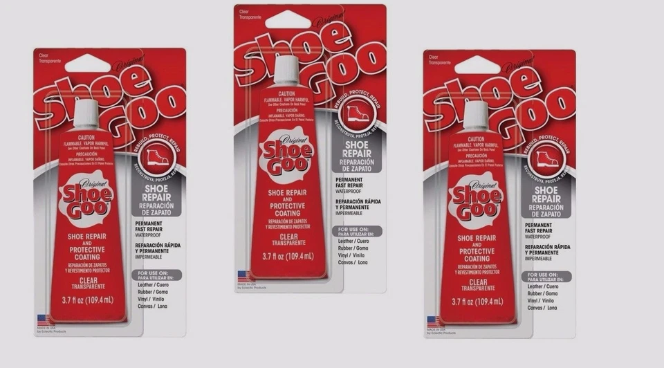 Paquete de 3 ~ SHOE GOO CLEAR Zapato Patín Reparación Pegamento 3.7oz Adhesivo Recubrimiento Protector Foto 1 de 1
