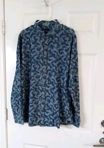 Robert Graham Hemd Herren 2XL Blau/Grau Camouflage Modern Knopfleiste Langarm - Bild 1 von 8