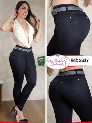 Jeans ajustados colombianos Bon Bon Up levantador de glúteos cintura alta moda push up 8337 - Imagen 1 de 4