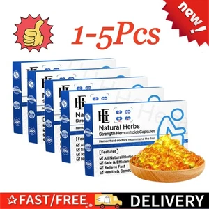 1-5X Natural Herbal Strength Hemorrhoid Capsule Relief Itching Burning Pain New- - Picture 1 of 18