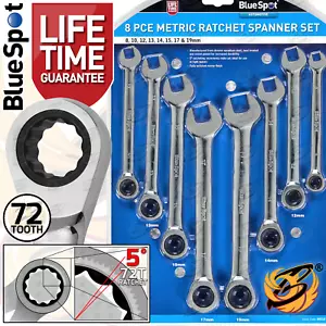 Ratchet Spanner Wrench Set Metric Combination Ratcheting Spanners 8mm-19mm 8pcs - Picture 1 of 11