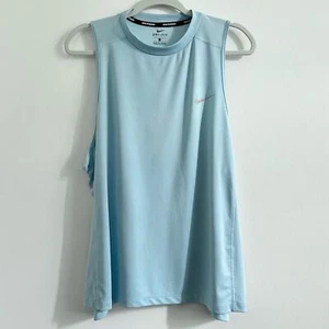 Nike Womens Miler Dri-FIT High-Neck Running Top in Blue sz 1X Muscle Tee Active - Picture 1 of 9