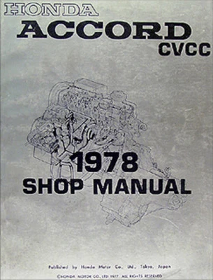 Manuale Di Riparazione Originale OEM Per Honda Accord CVCC 1978 - Immagine 1 di 4