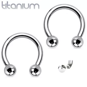 ANELLO 16G 3/8" GRADO 23 TITANIO FILO INTERNO FERRO DI CAVALLO NASO SETTO TRAGUS - Foto 1 di 8